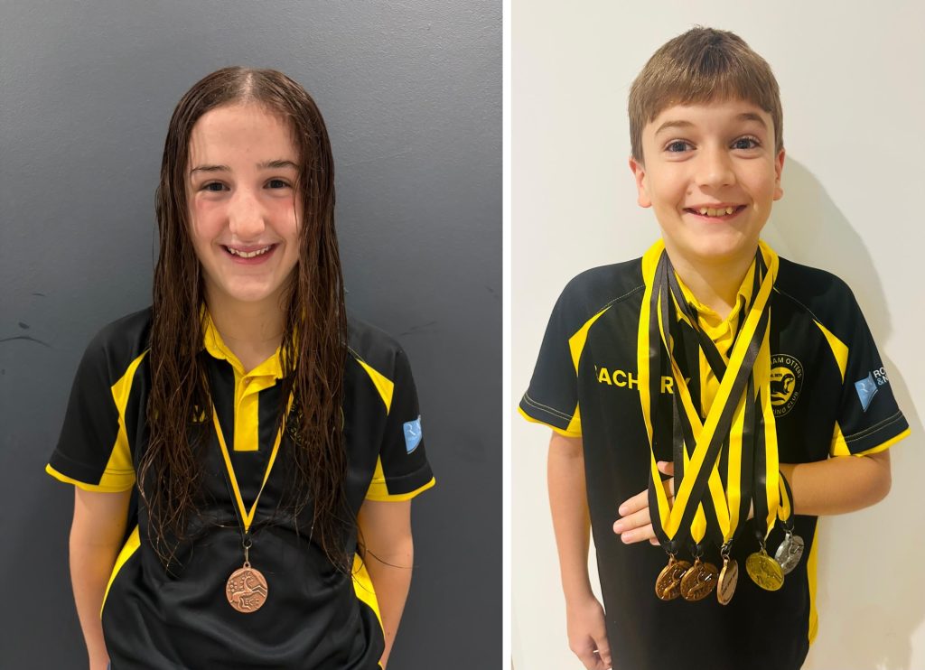 Olivia And Zach with medals